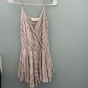Grey and white romper